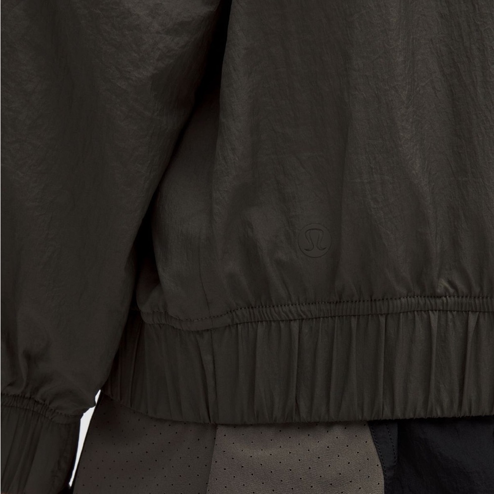 Lululemon Athletica Nylon Collard Jacket Olive and Black - Picture 3 of 9